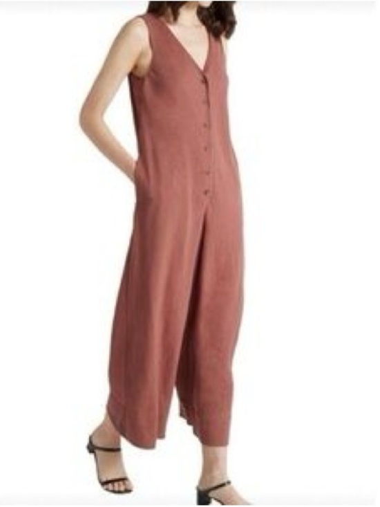 Club Monaco Pants - Club Monaco Sleeveless Button-Front Wide-Leg Jumpsuit